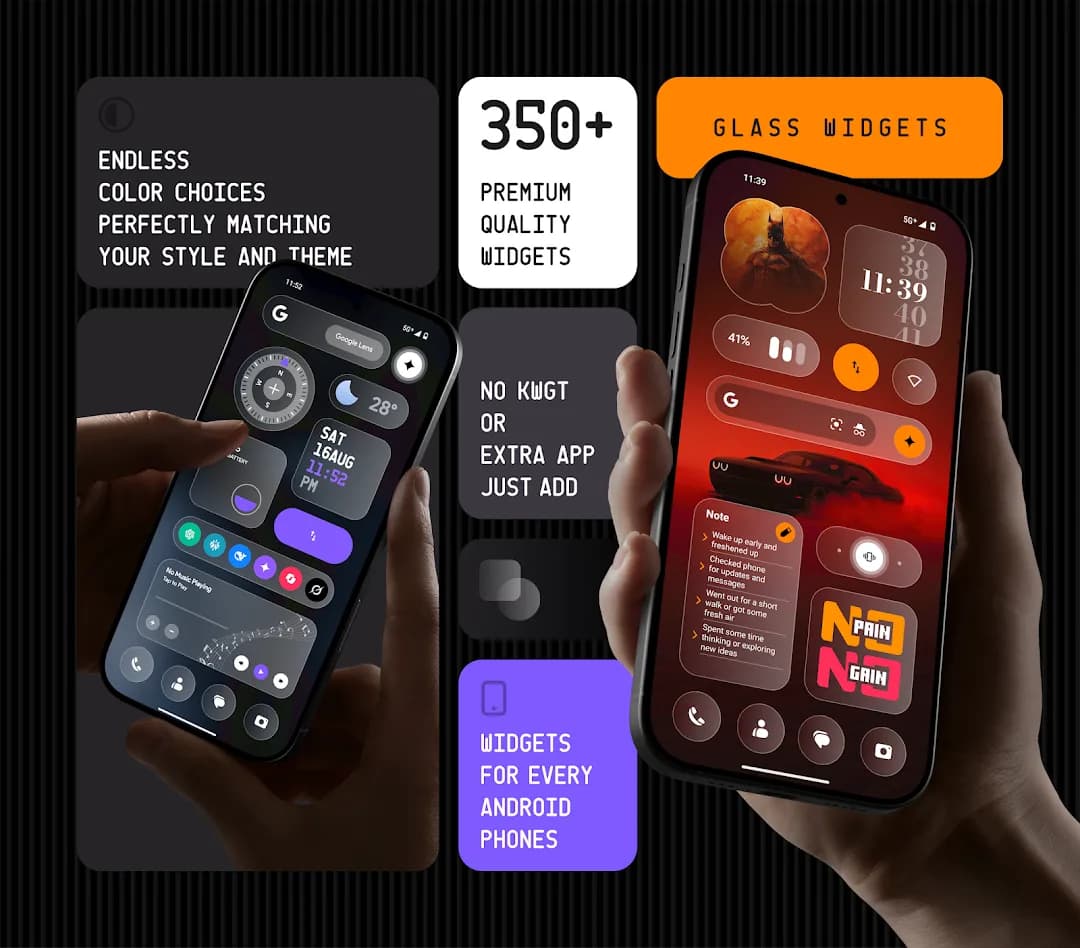 Glass Widgets مهكر — لقطة شاشة 6