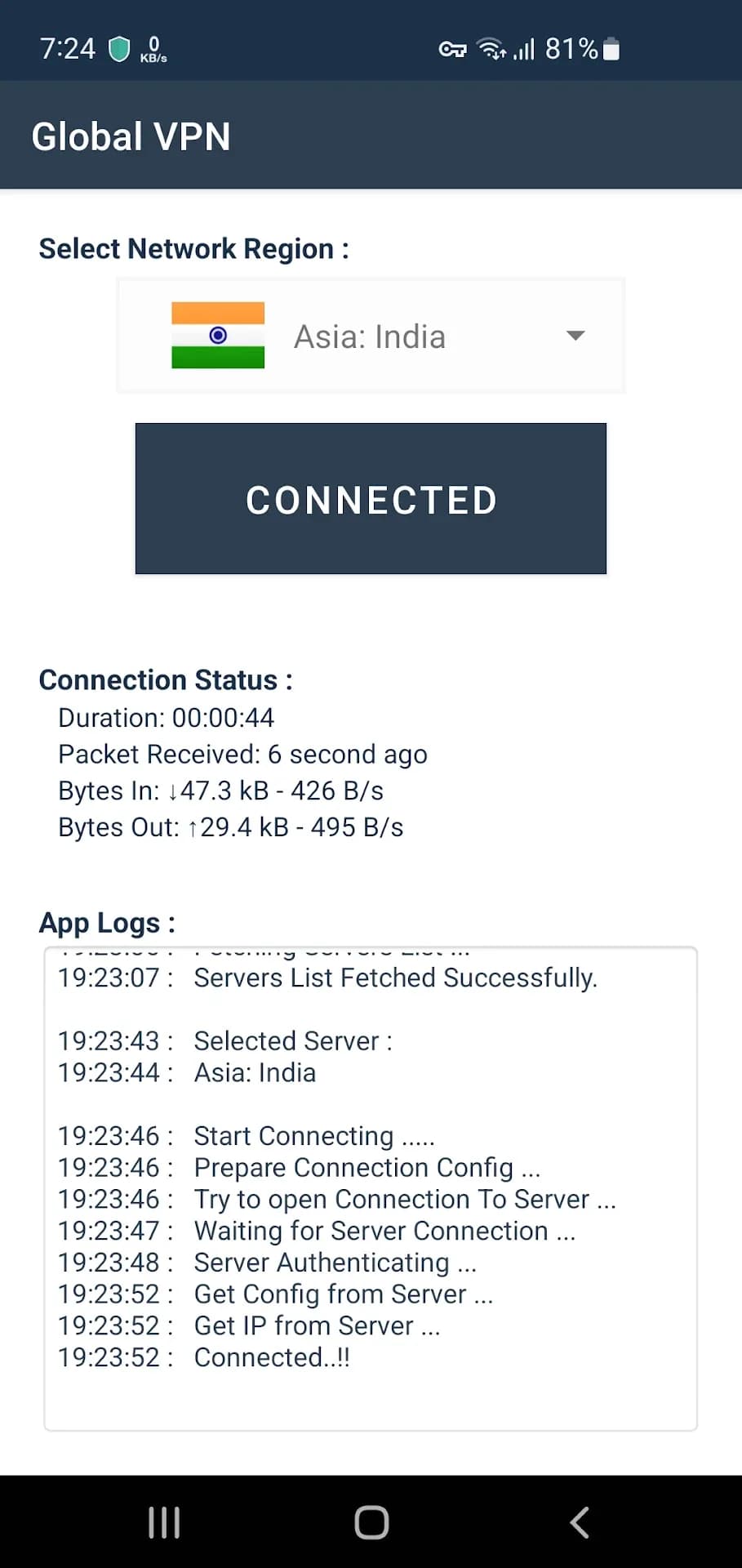 Global VPN — Capture d’écran 4