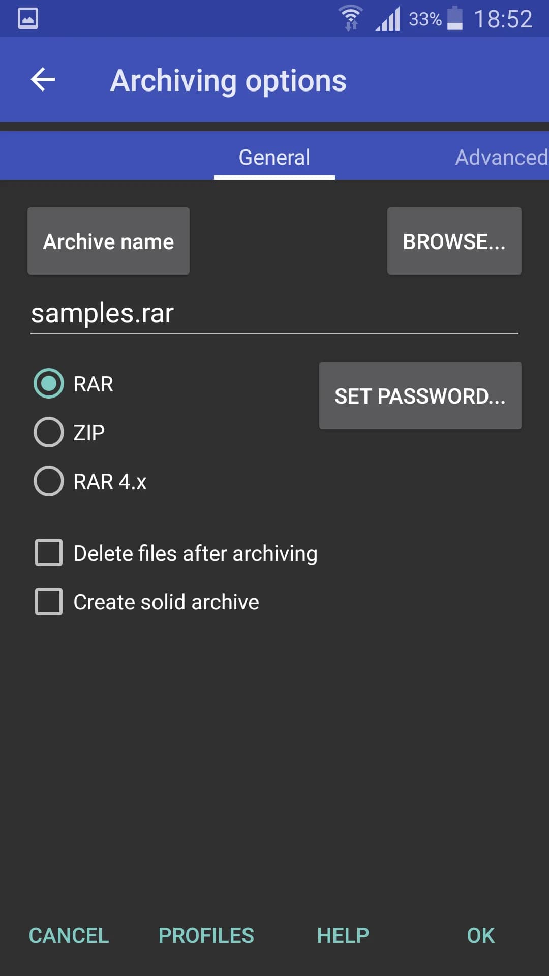 RAR — Capture d’écran 4